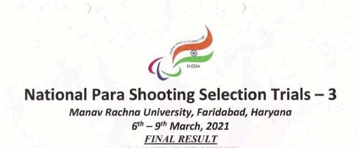 National Para Shooting Selection Trials - Final Results