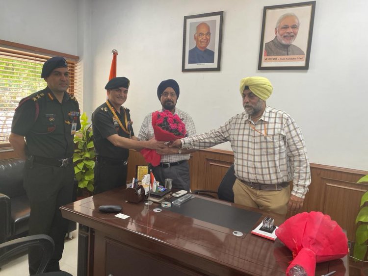 Brigadier Dinesh Sharma, incharge Mission Olympic Cell, Indian Army visited PCI office today